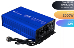 2000 Watt Tam Sinüs Akü Şarjlı Ups İnverter 12Vdc-230Vac