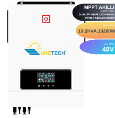 10.2KVA 10200 Watt Tam Sinüs Akıllı 160A (H.V. 120-450Vdc) MPPT İnverter 48Vdc-230Vac 10.2kW