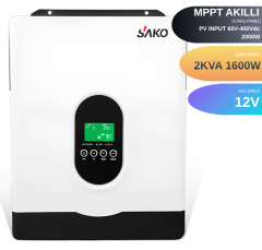 SAKO 2KVA 1600 WATT Tam Sinüs Akıllı 80A (H.V. 60-400Vdc) MPPT İnverter